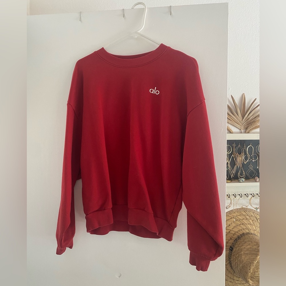 Alo Yoga accolade crew neck sweatshirt red size M